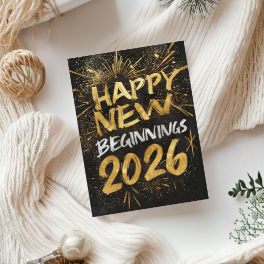 Happy new beginnings 2026 card カード