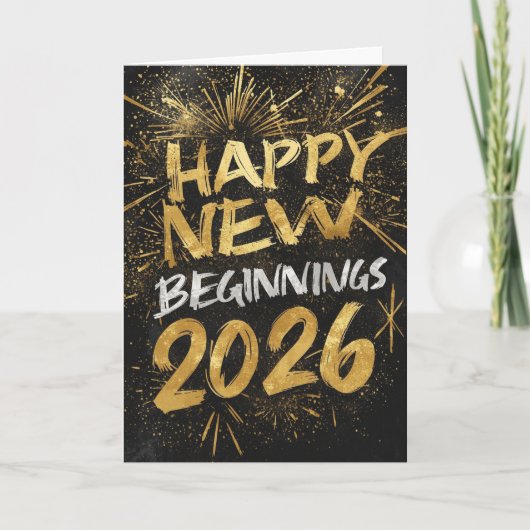 Happy new beginnings 2026 card カード (正面)