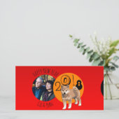 Happy New Dog Year 2018フレームフォトカード シーズンカード (スタンド正面)