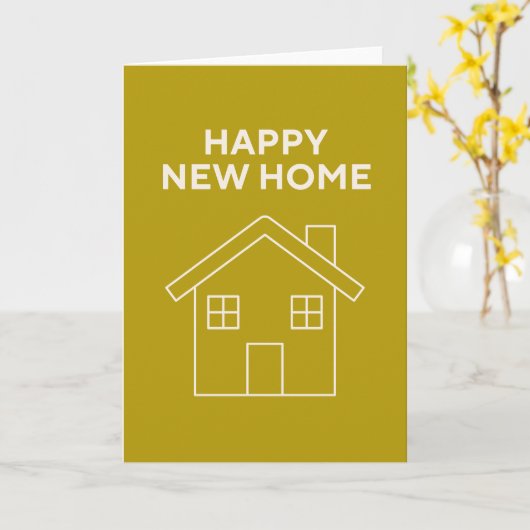 Happy New Home Card - Mustard background  カード (黄色い花)