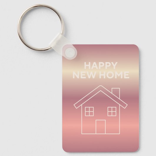 Happy New Home Card - Pink Gradient  キーホルダー (正面)