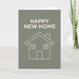Happy New Home Card - Warm eucalyptus カード