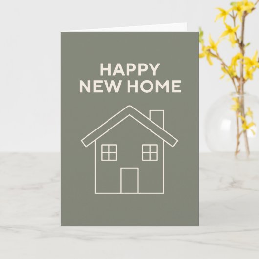 Happy New Home Card - Warm eucalyptus カード (黄色い花)