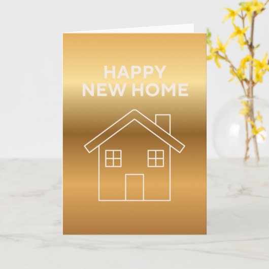 Happy New Home - Gold Gradient background  カード (黄色い花)