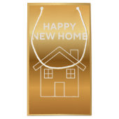 Happy New Home - Gold Gradient background  スモールペーパーバッグ (裏面)