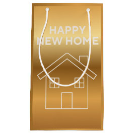 Happy New Home - Gold Gradient background  スモールペーパーバッグ