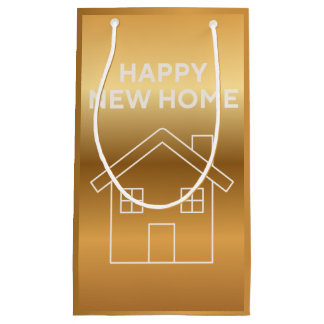 Happy New Home - Gold Gradient background  スモールペーパーバッグ