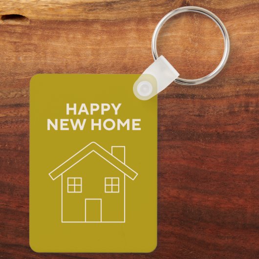 Happy New Home - Mustard background Key ring キーホルダー (裏面)