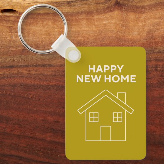 Happy New Home - Mustard background Key ring キーホルダー (正面)