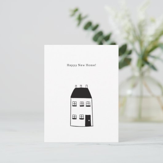 Happy New Home Quote House Illustration Card ポストカード (スタンド正面)