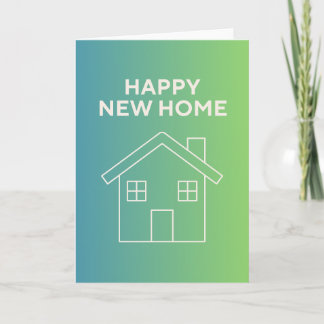 Happy New Home with Green Gradient Background カード