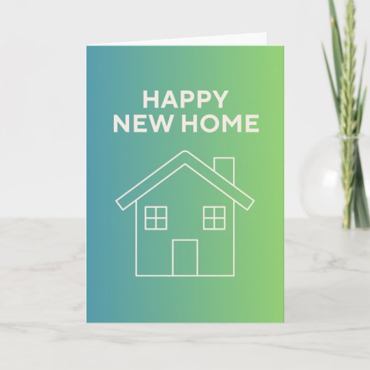 Happy New Home with Green Gradient Background カード (正面)