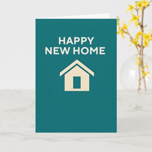 Happy New Home x Teal  カード (黄色い花)