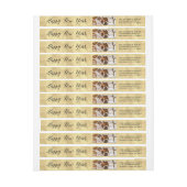 Happy New YearのシンプルScriptのモダンPhoto Address ラップアラウンドラベル (シート)