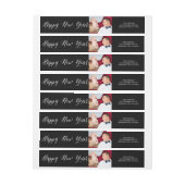 Happy New YearのシンプルScriptのモダンPhoto Address ラップアラウンドラベル (シート)