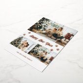 Happy New Yearエレガントバラ金ゴールド写真 箔シーズンカード (回転した状態)