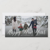 Happy New Yearシンプル Scriptのモダン写ミニマル真 シーズンカード (正面)