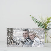 HAPPY NEW YEARスクリプトモダンのカスタム写真 シーズンカード (スタンド正面)