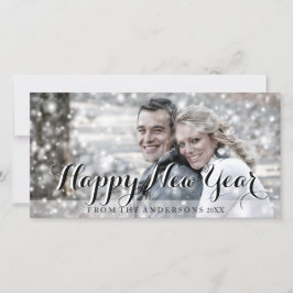 HAPPY NEW YEARスクリプトモダンのカスタム写真 シーズンカード