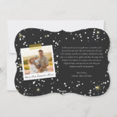 Happy New Yearスクリプトモダン金ゴールドスターバスト写真 シーズンカード (裏面)