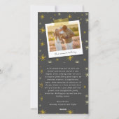 Happy New Yearスクリプトモダン金ゴールドスターバスト写真 シーズンカード (裏面)