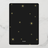 Happy New Yearスクリプトモダン金ゴールドスターバスト写真 箔シーズンカード (裏面)