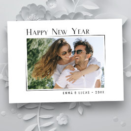 Happy New Yearミニマルスタイリッシュモダンリスト シーズンカード