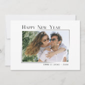 Happy New Yearミニマルスタイリッシュモダンリスト シーズンカード (正面)