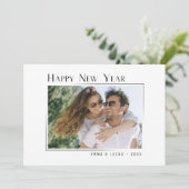 Happy New Yearミニマルスタイリッシュモダンリスト シーズンカード (スタンド正面)