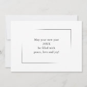 Happy New Yearミニマルスタイリッシュモダンリスト シーズンカード (裏面)