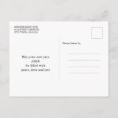 Happy New Yearユニークモダンミニマルスタイル写真 シーズンポストカード (裏面)