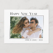 Happy New Yearユニークモダンミニマルスタイル写真 シーズンポストカード (正面)