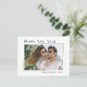 Happy New Yearユニークモダンミニマルスタイル写真 シーズンポストカード (スタンド正面)