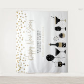 Happy New Year仮想パーティーのバックグラウンド名 タペストリー (正面)