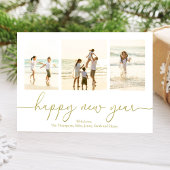Happy New Year写真金ゴールド書 シーズンカード