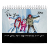 Happy New Year家族の写真と感動的引用文 カレンダー (カバー)