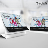 Happy New Year家族の写真と感動的引用文 カレンダー