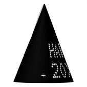 Happy New Year白黒カスタム番号モダン パーティーハット (左)