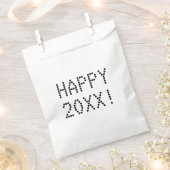 Happy New Year白黒カスタム番号モダン フェイバーバッグ (クリップ留めされた状態)