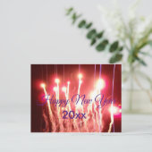 Happy New Year花火と年 ポストカード (スタンド正面)