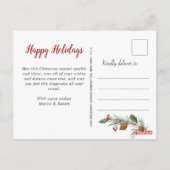 Happy New Year金ゴールドスパークルスクリプトPHOTO Greeting ポストカード (裏面)