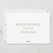 Happy New Year金ゴールドモダンタイポグラフィ写真 シーズンカード (裏面)