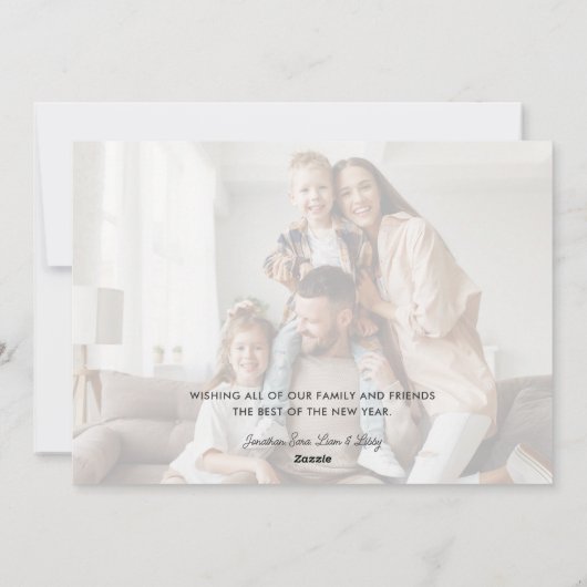 Happy New Year エレガント Script 2の写真 シーズンカード (裏面)