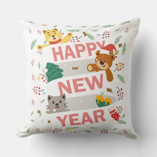 Happy new year クッション (正面)