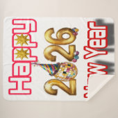 Happy New year  シェルパブランケット (正面(横))