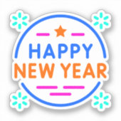 「Happy New Year」シール シール (正面)