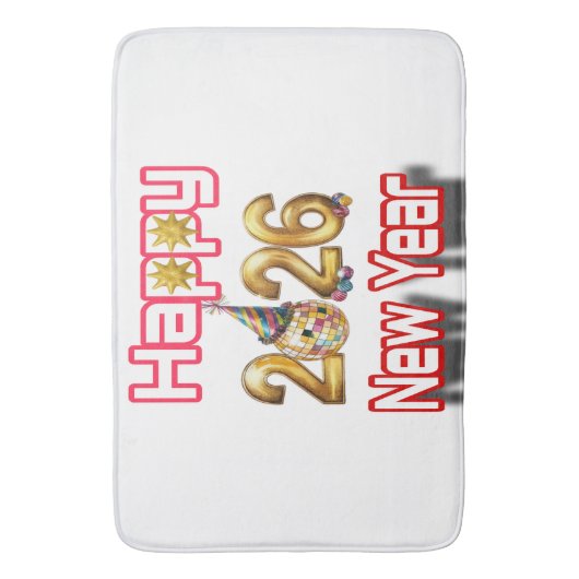 Happy New year  バスマット (正面縦)