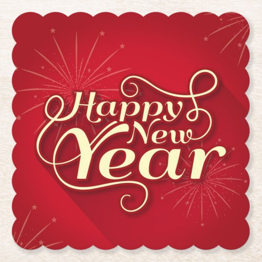Happy New Year ペーパーコースター (正面)