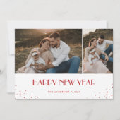 Happy New Year モダン Red Snowy 2の写真 シーズンカード (正面)
