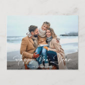 Happy New Year モダン Script Photo シーズンポストカード (正面)